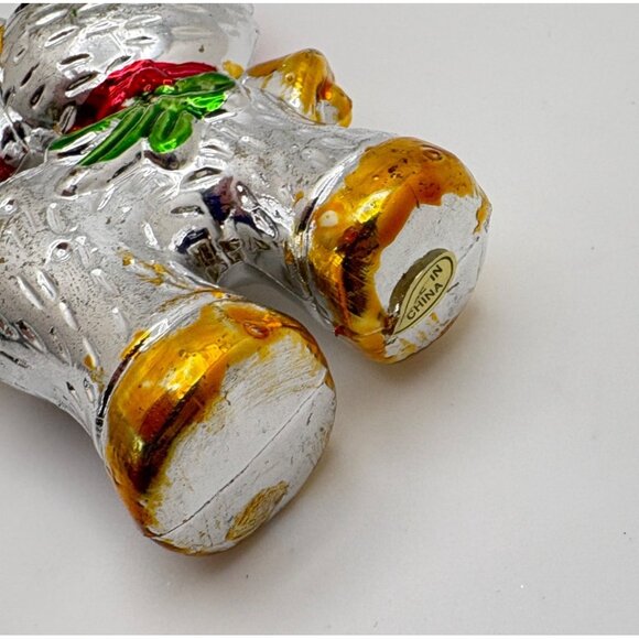 Vintage Shiny Standing Reindeer Christmas Tree Ornament Rudolph Red Nosed - Picture 4 of 8